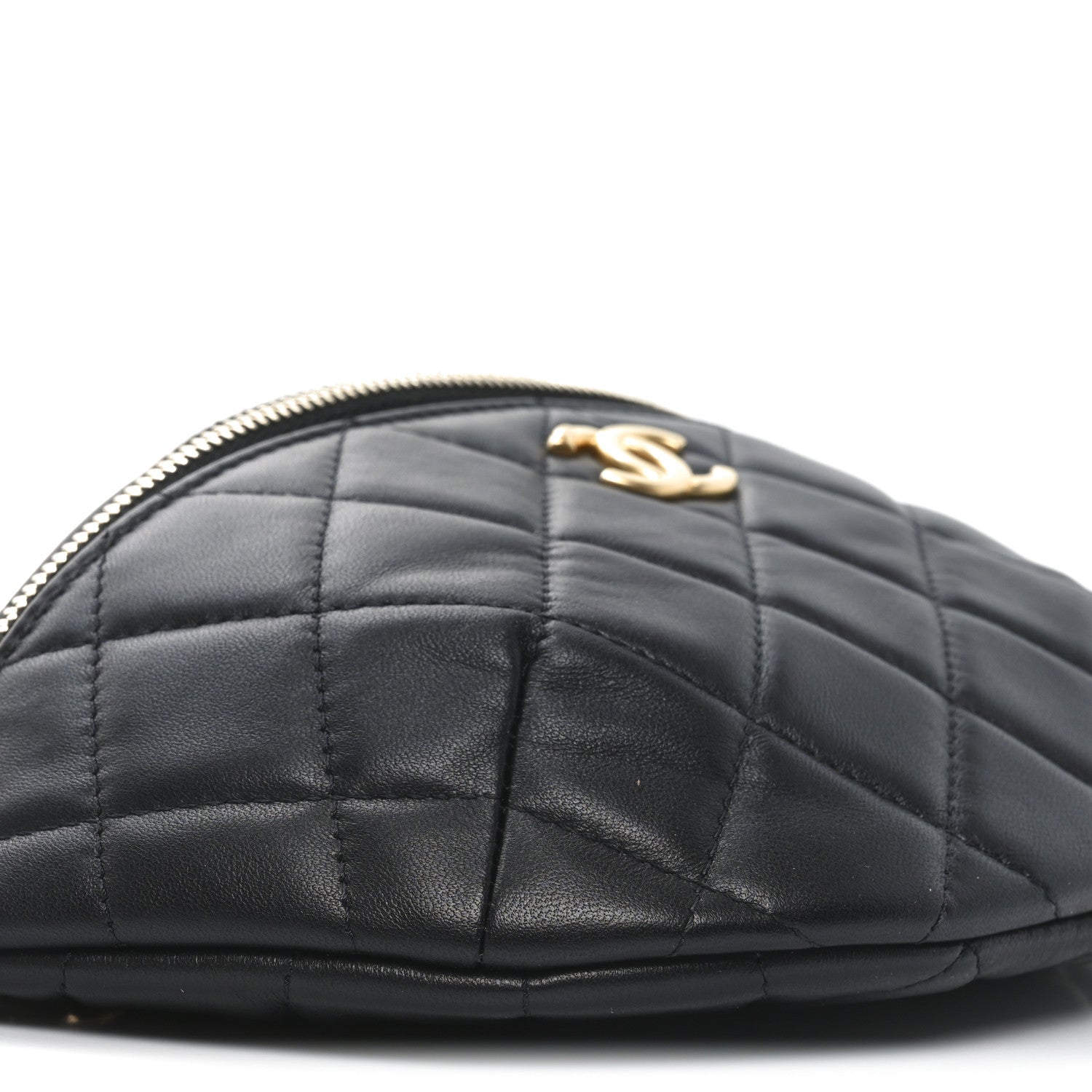 Chanel Lambskin Quilted Pearl Crush Belt Bag Black 9 of 10