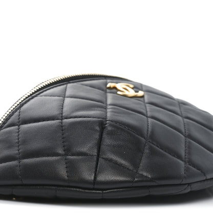 Chanel Lambskin Quilted Pearl Crush Belt Bag Black 9 of 10
