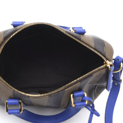 Fendi Pequin Spalmati Vitello Flamingo Small Boston Tobacco Blue Neon 5 of 10