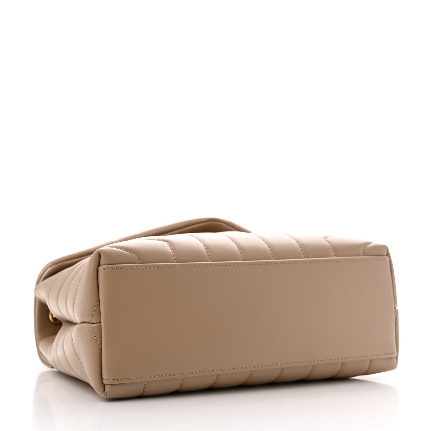 Saint Laurent Calfskin Y Quilted Monogram Small Loulou Chain Satchel Dark Beige 4 of 14
