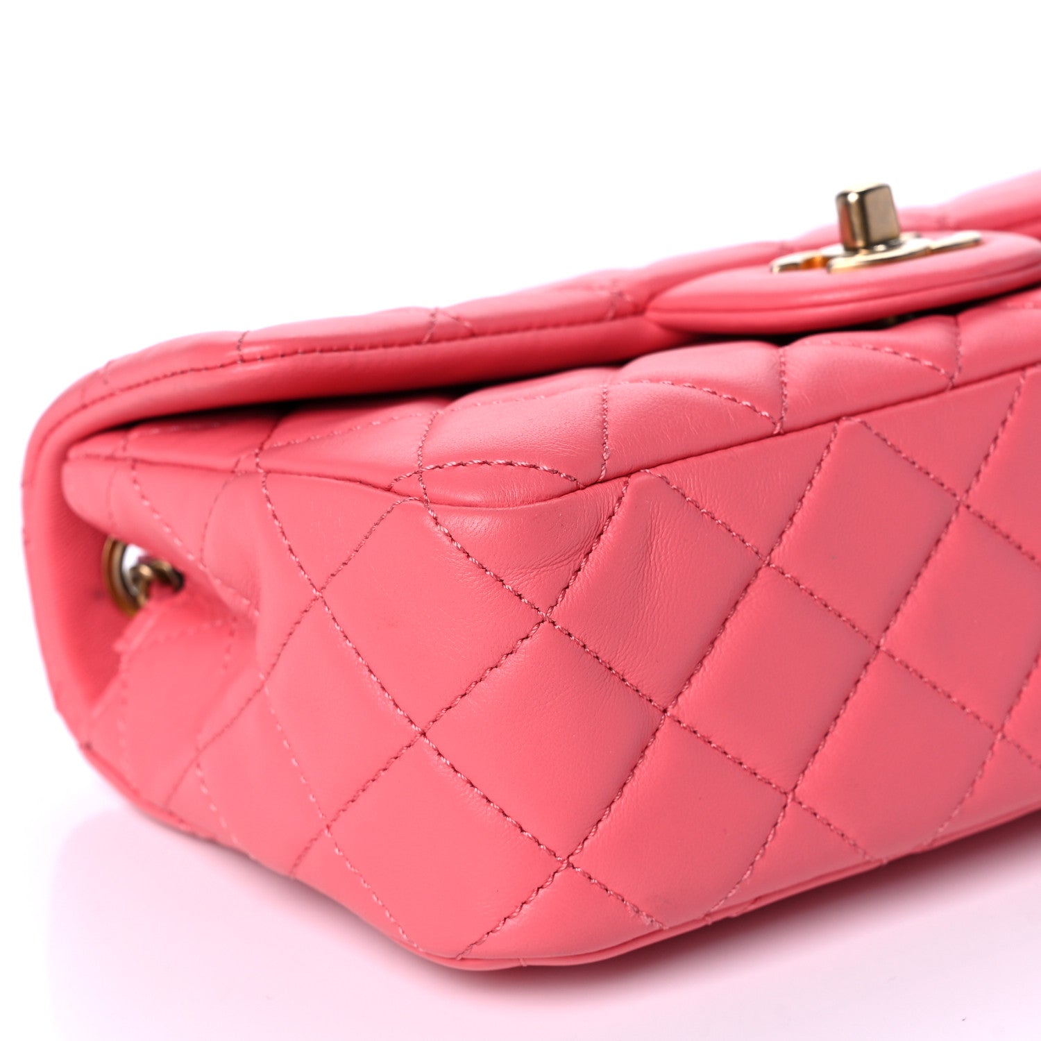 Chanel Lambskin Quilted Mini Rectangular Pearl Crush Flap Pink 11 of 19