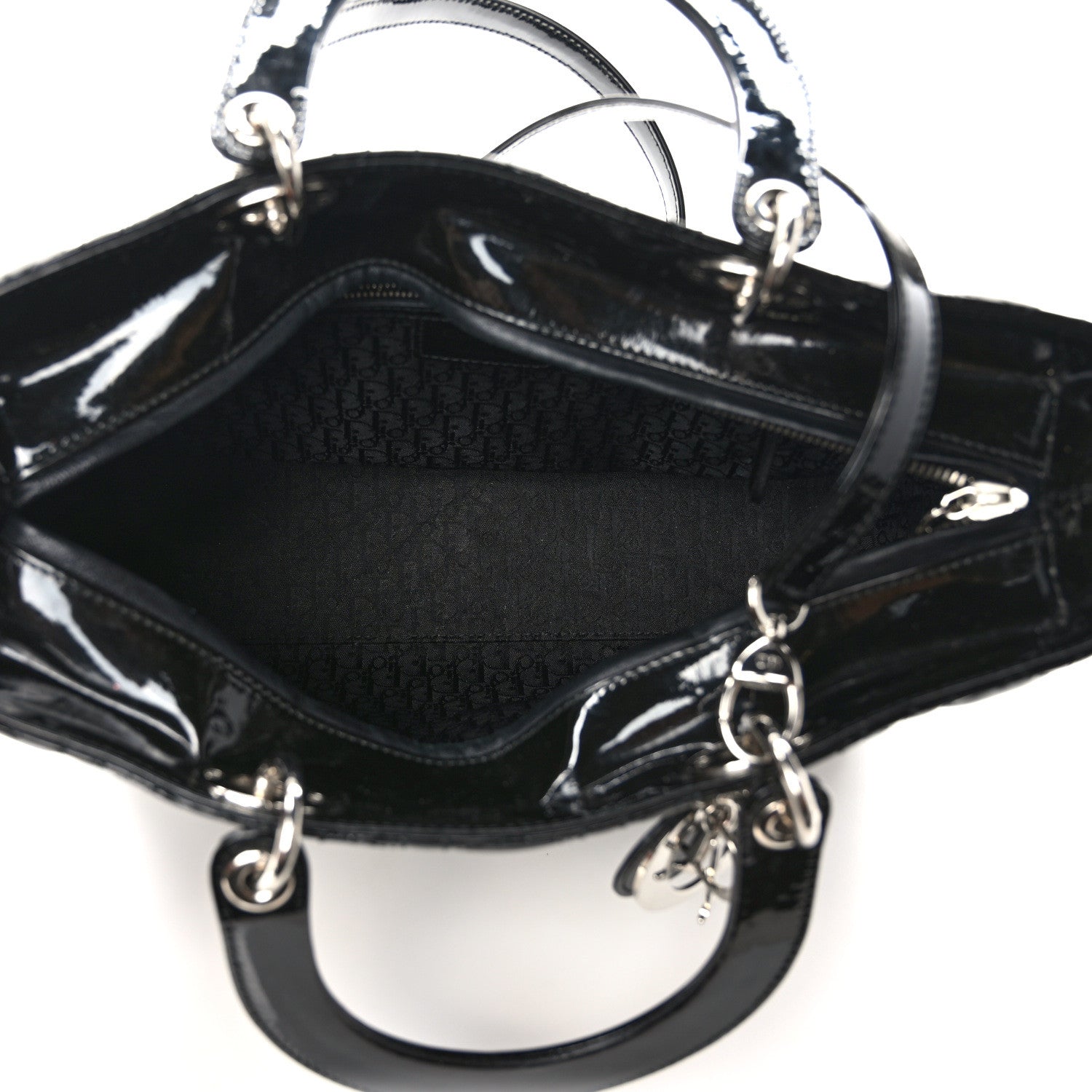 Christian Dior Patent Cannage Large Lady Dior Black 5 of 10