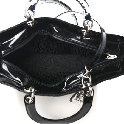 Christian Dior Patent Cannage Large Lady Dior Black 5 of 10