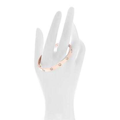 Cartier 18K Pink Gold 10 Diamond LOVE Bracelet 17 2 of 10