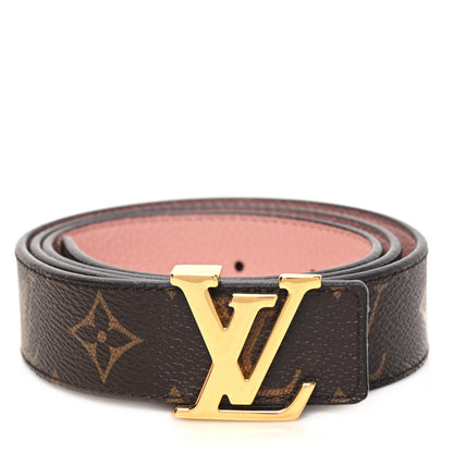 Louis Vuitton Calfskin Monogram 30mm LV Initiales Reversible Belt 85 34 Rose Ballerine 1 of 5