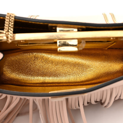 Fendi Nappa Fringe Small Peekaboo I SEE U East West Chain Satchel Rosa Quarzo 5 of 11