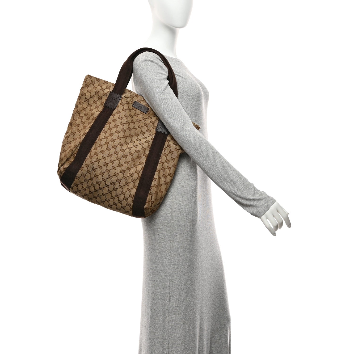 Gucci GG Monogram Medium Handle Vertical Tote Bag Dark Brown 2 of 13