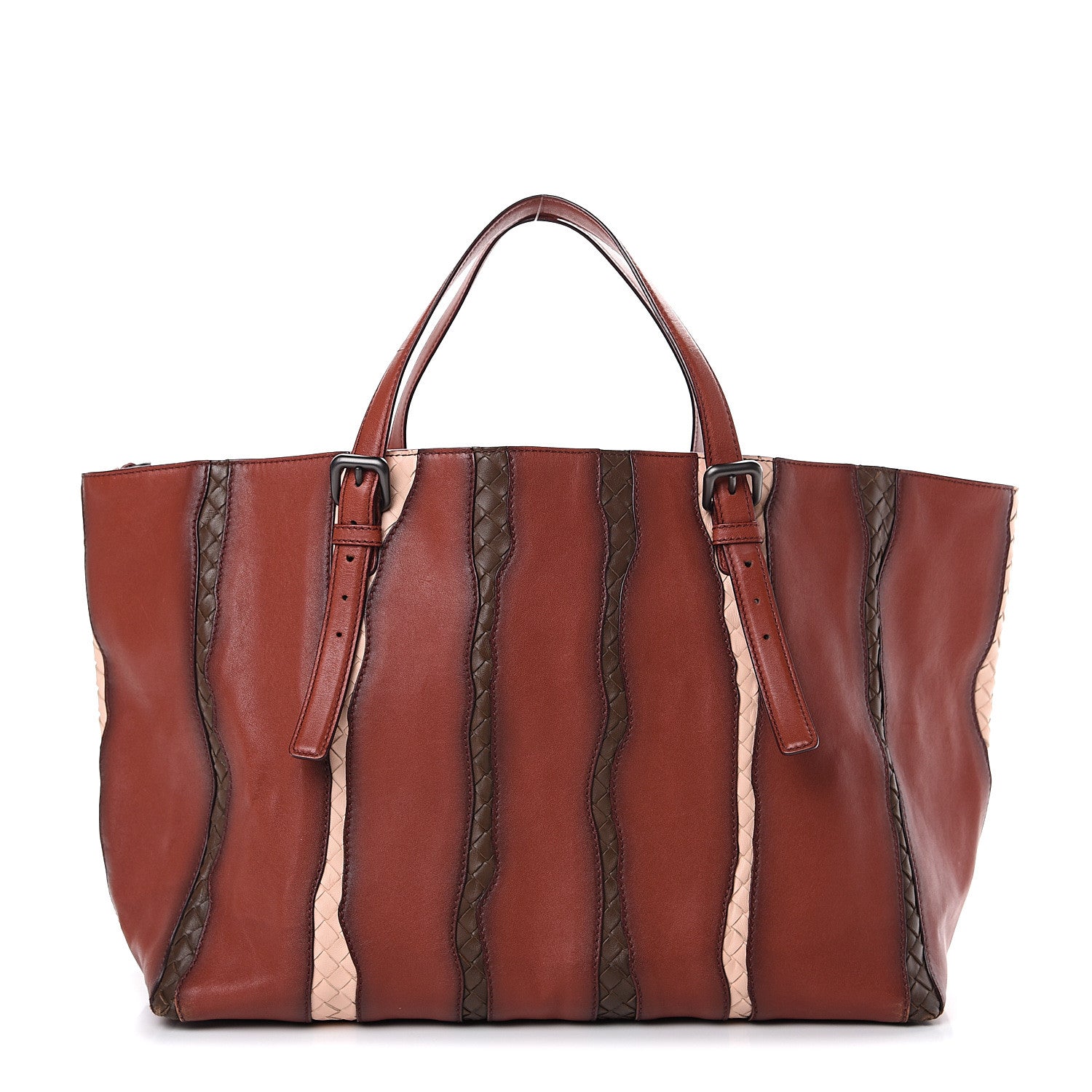Bottega Veneta Calfskin Nappa Intrecciato Tote Brique Flamingo Truffle 1 of 23