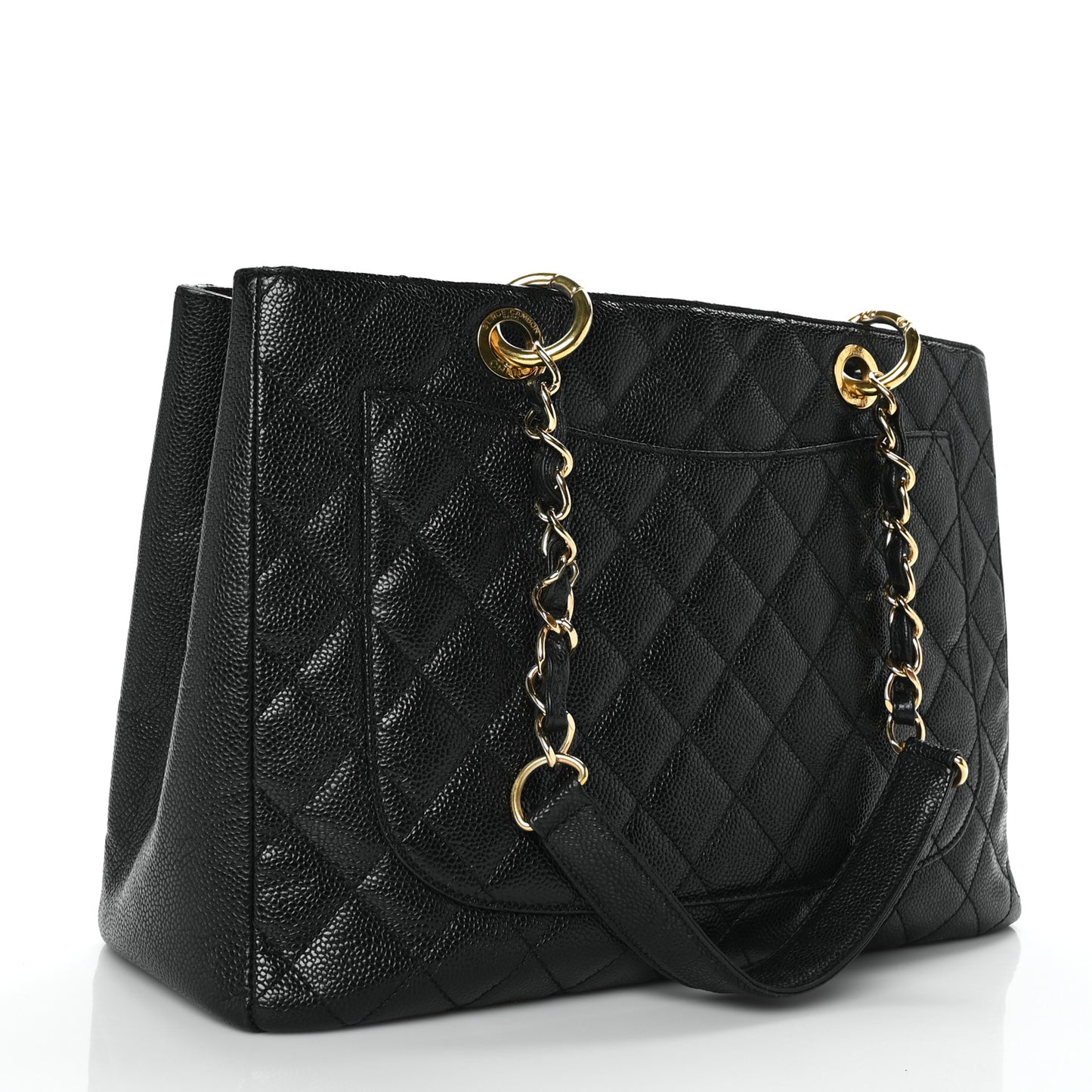 Caviar Quilted Grand Shopping Tote GST Black