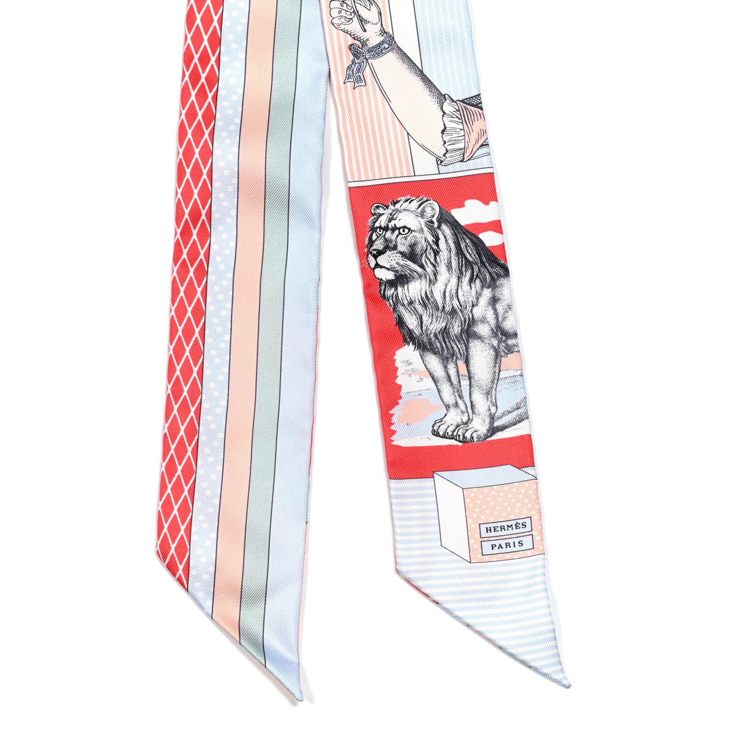 Hermes Silk Twilly Grand Theatre Nouveau Grenadine Ciel Rose 2 of 4