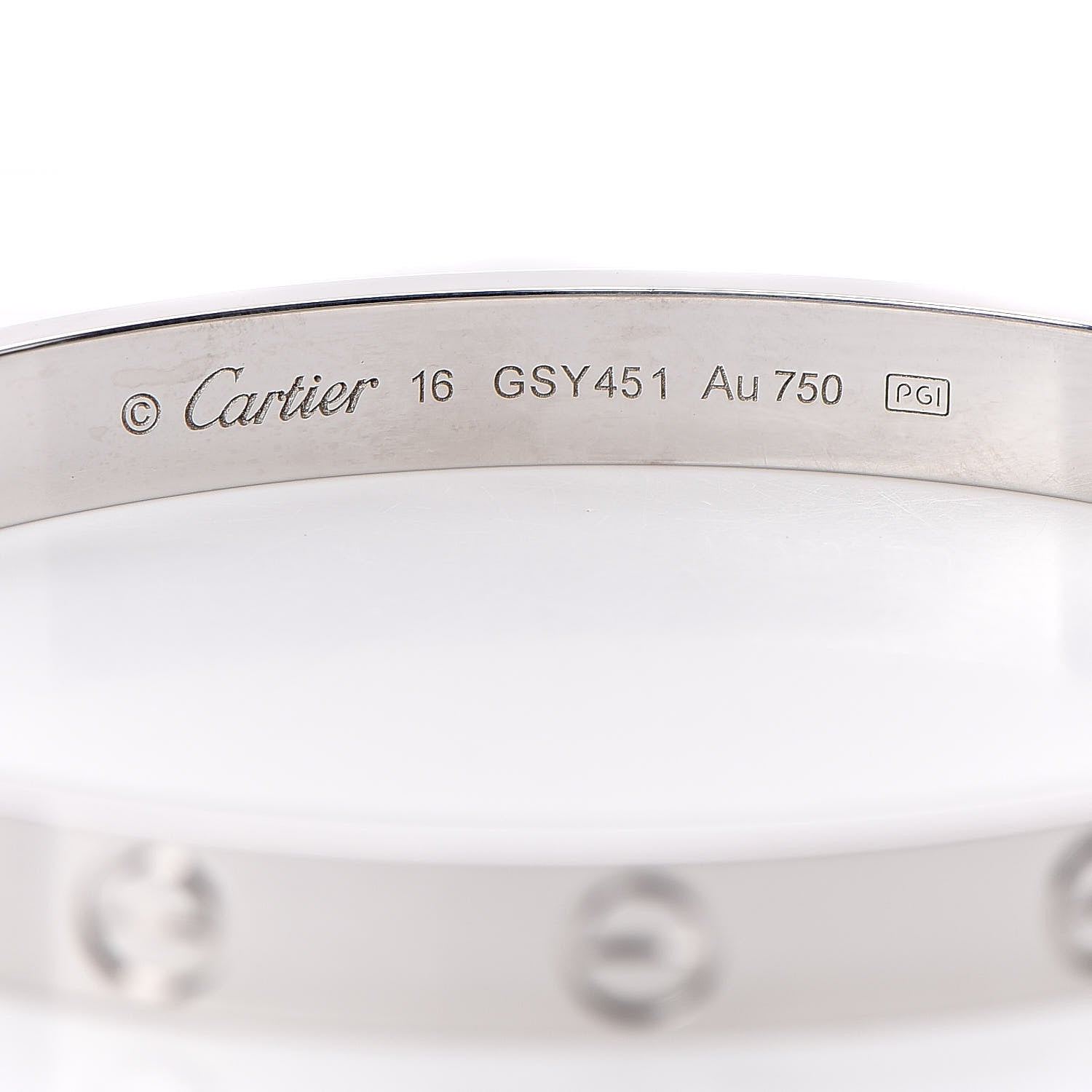 Cartier 18K White Gold LOVE Bracelet 16 5 of 7