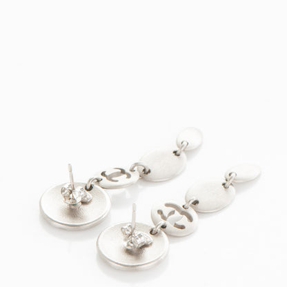 Chanel CC Drop Earrings Silver 3 of 4