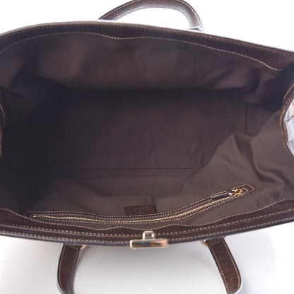 Gucci Horsebit Canvas Large Treasure Boston Tote Dark Brown 5 of 24