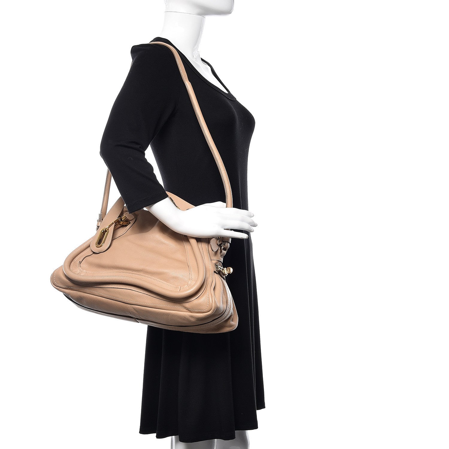 Chloe Calfskin Medium Paraty Biscotti Beige 2 of 9