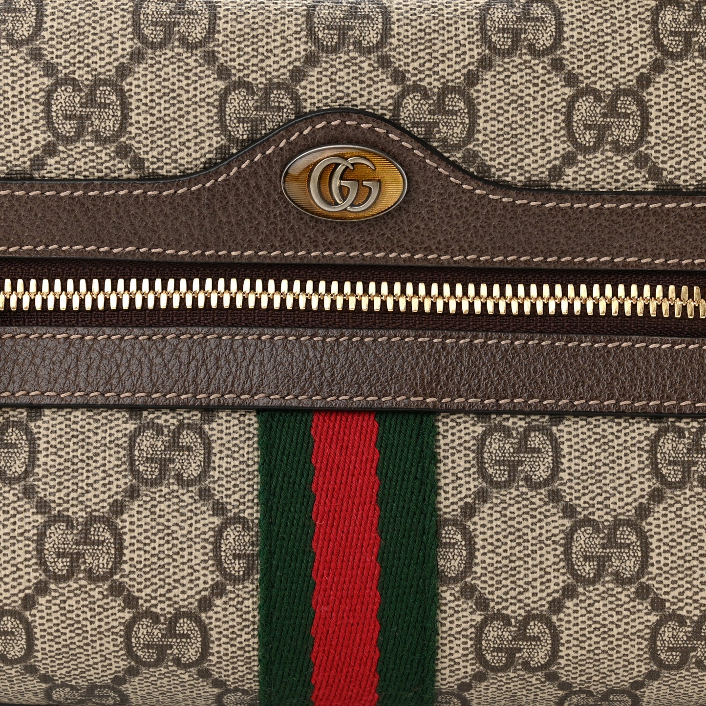 GG Supreme Monogram Web Small Ophidia Belt Bag 85 34 Dark Brown