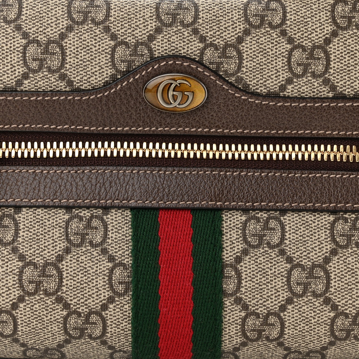 Gucci GG Supreme Monogram Web Small Ophidia Belt Bag 85 34 Dark Brown 8 of 10