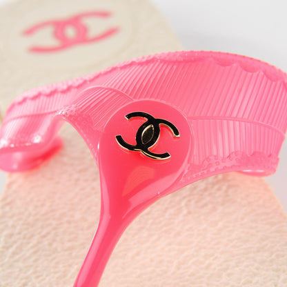 Chanel Rubber CC Thong Sandals 41 Pink 8 of 8