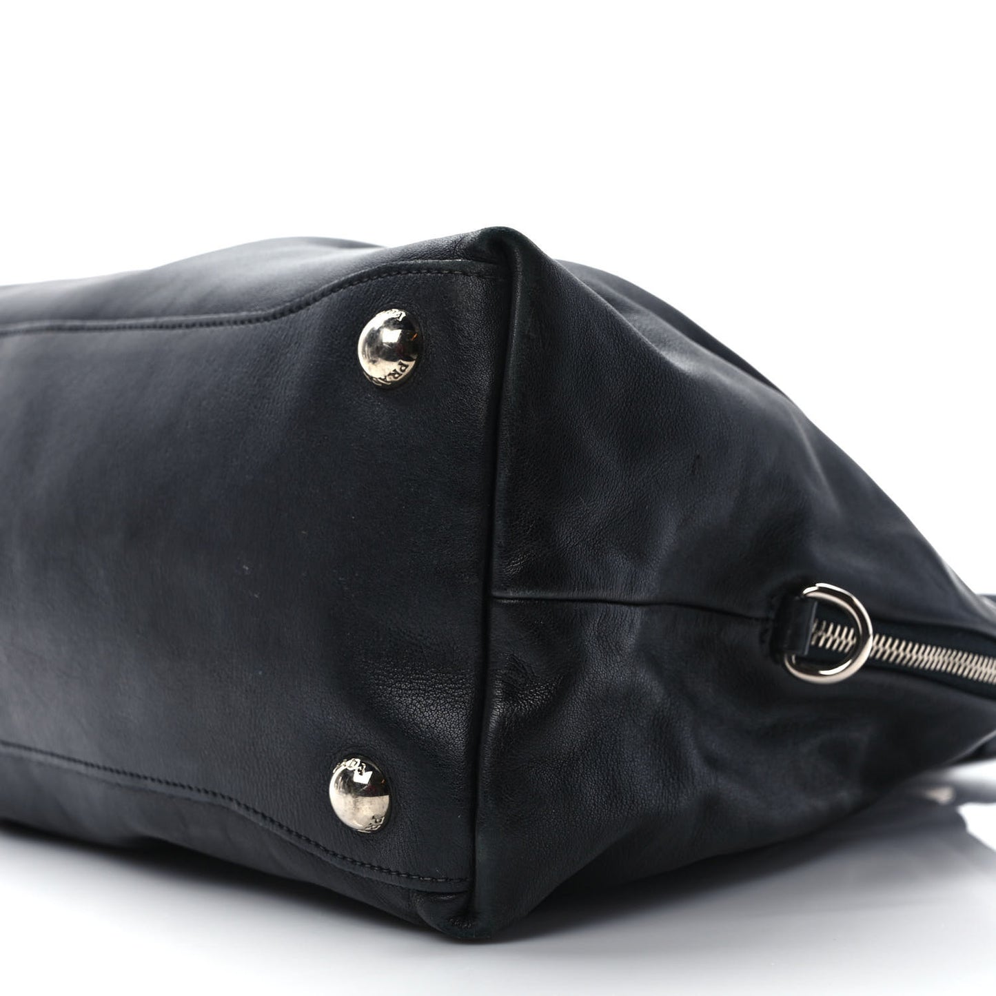 Soft Calf Pleated Tote Black