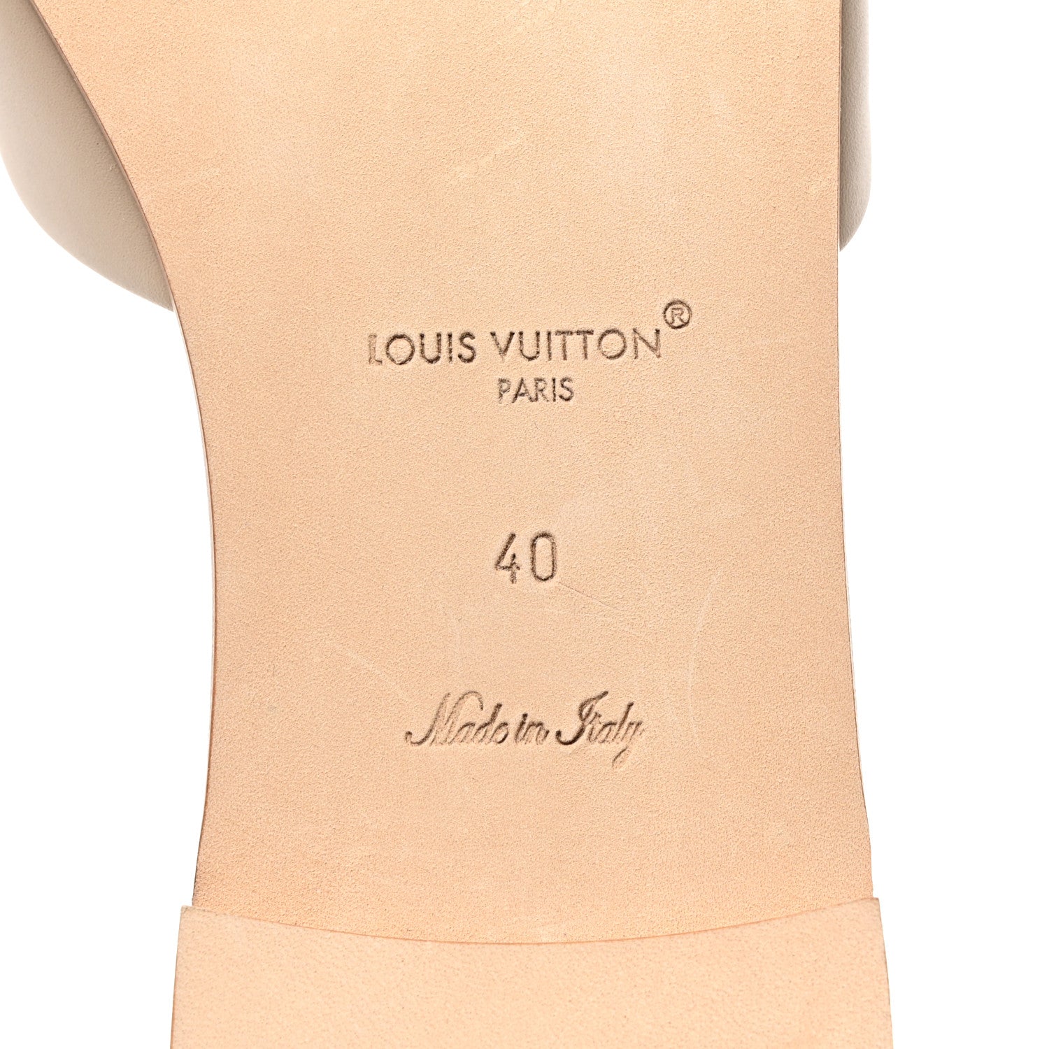 Louis Vuitton Calfskin LV Capri Flat Sandals 40 Pebble 1463679