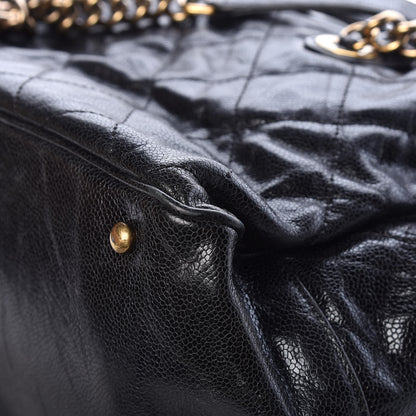 Chanel Crumpled Grained Calfskin Shiva Bowler Black 14 of 14