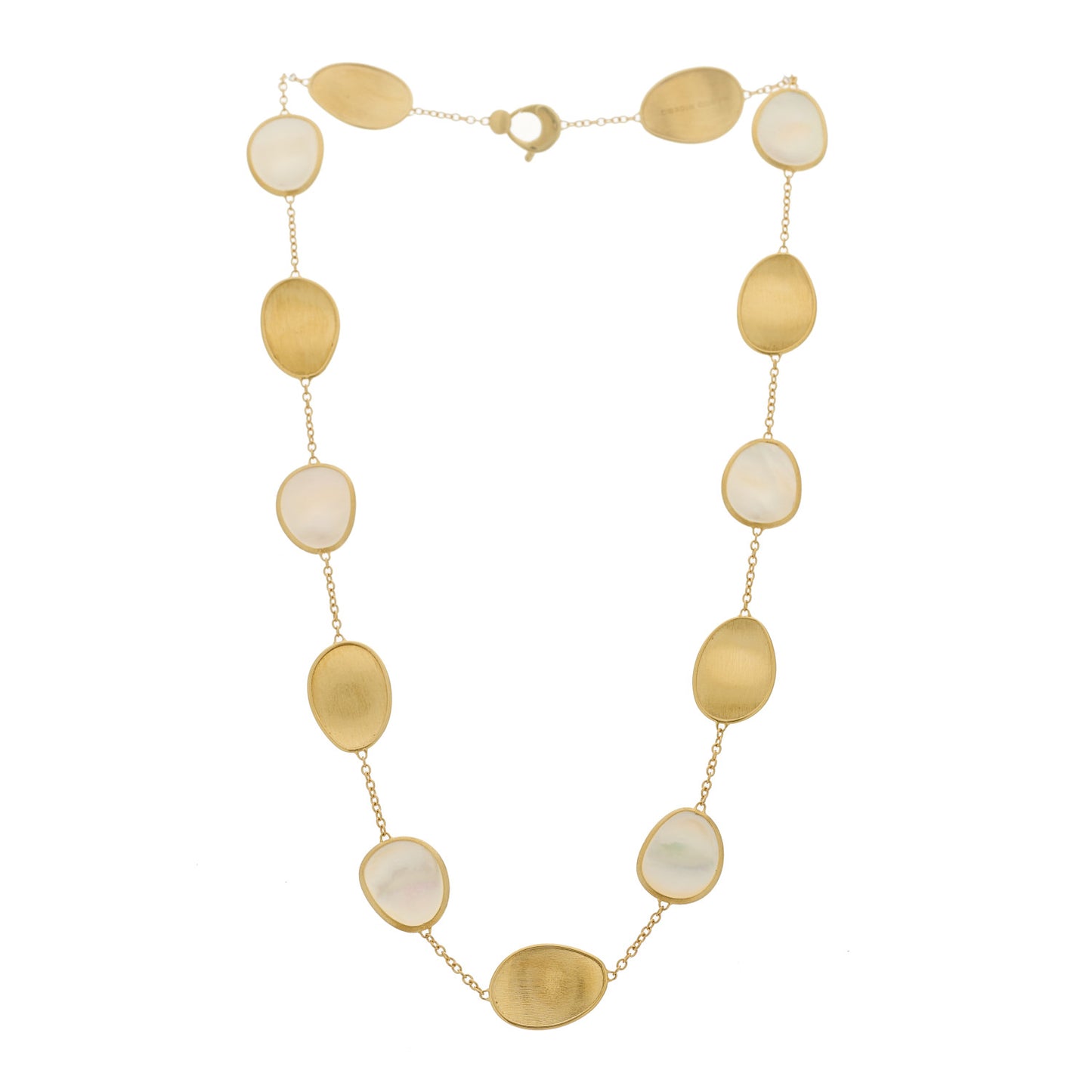 18K Yellow Gold Mother of Pearl Lunaria Short Necklace