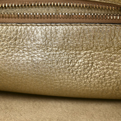 Valentino Garavani Metallic Pebbled Calfskin Small Rockstud Flip-Lock Messenger Bag Platino 6 of 19