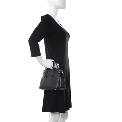Burberry Grainy Calfskin House Check Baby Banner Tote Black 2 of 9