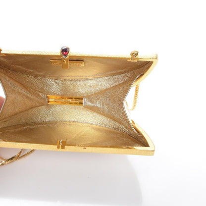 Judith Leiber Crystal Watermelon Slice Minaudiere Clutch Gold 7 of 8