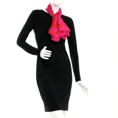 Alexander McQueen Silk Chiffon Skull Scarf Fuxia Red 2 of 7