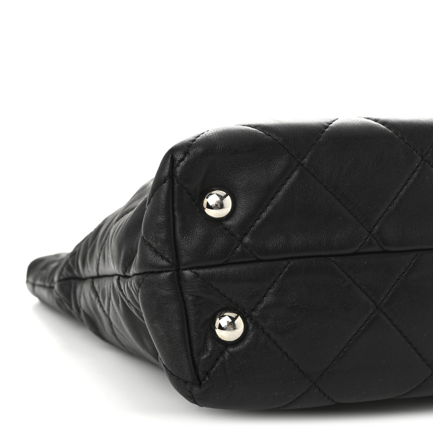 Calfskin Quilted In The Business North South Tote Black Black