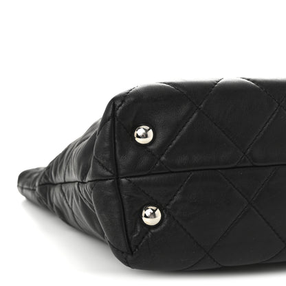 Chanel Calfskin Quilted In The Business North South Tote Black Black 8 of 9