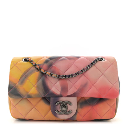 Chanel Printed Lambskin Quilted Small Flower Power Flap Ecru Orange Red Purple 1 of 11