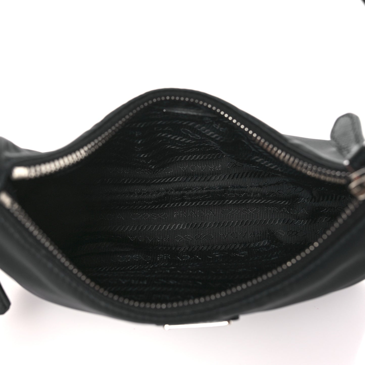Tessuto Nylon Saffiano Mini Re-Edition 2005 Bag Black