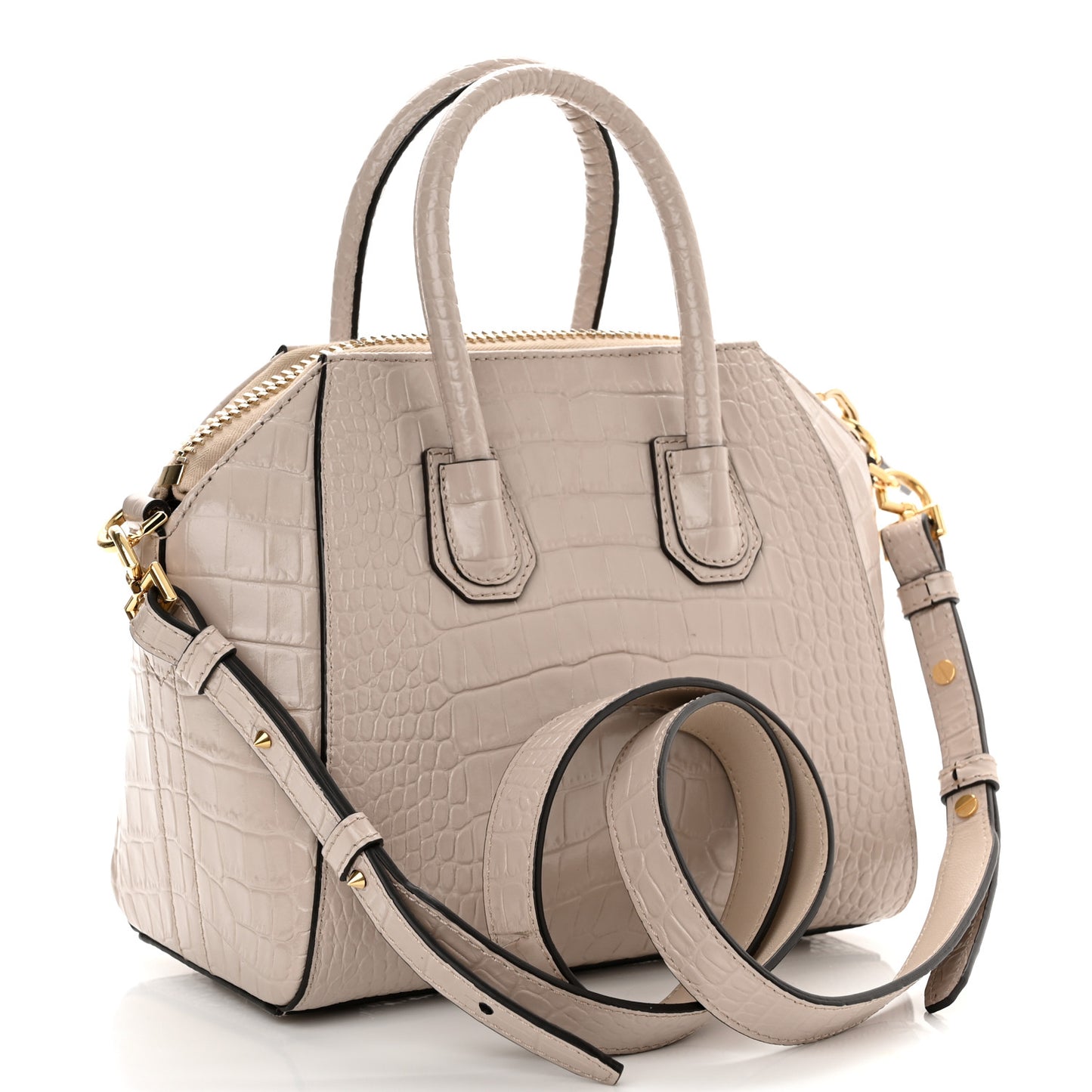 Calfskin Crocodile Embossed Mini Antigona Dune