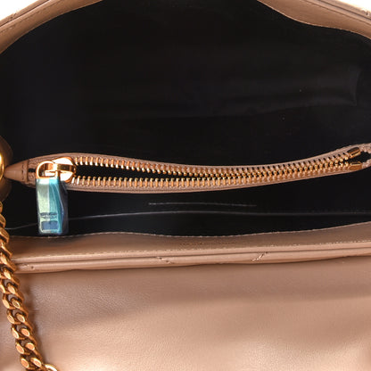 Saint Laurent Calfskin Y Quilted Monogram Small Loulou Chain Satchel Dark Beige 4 of 8