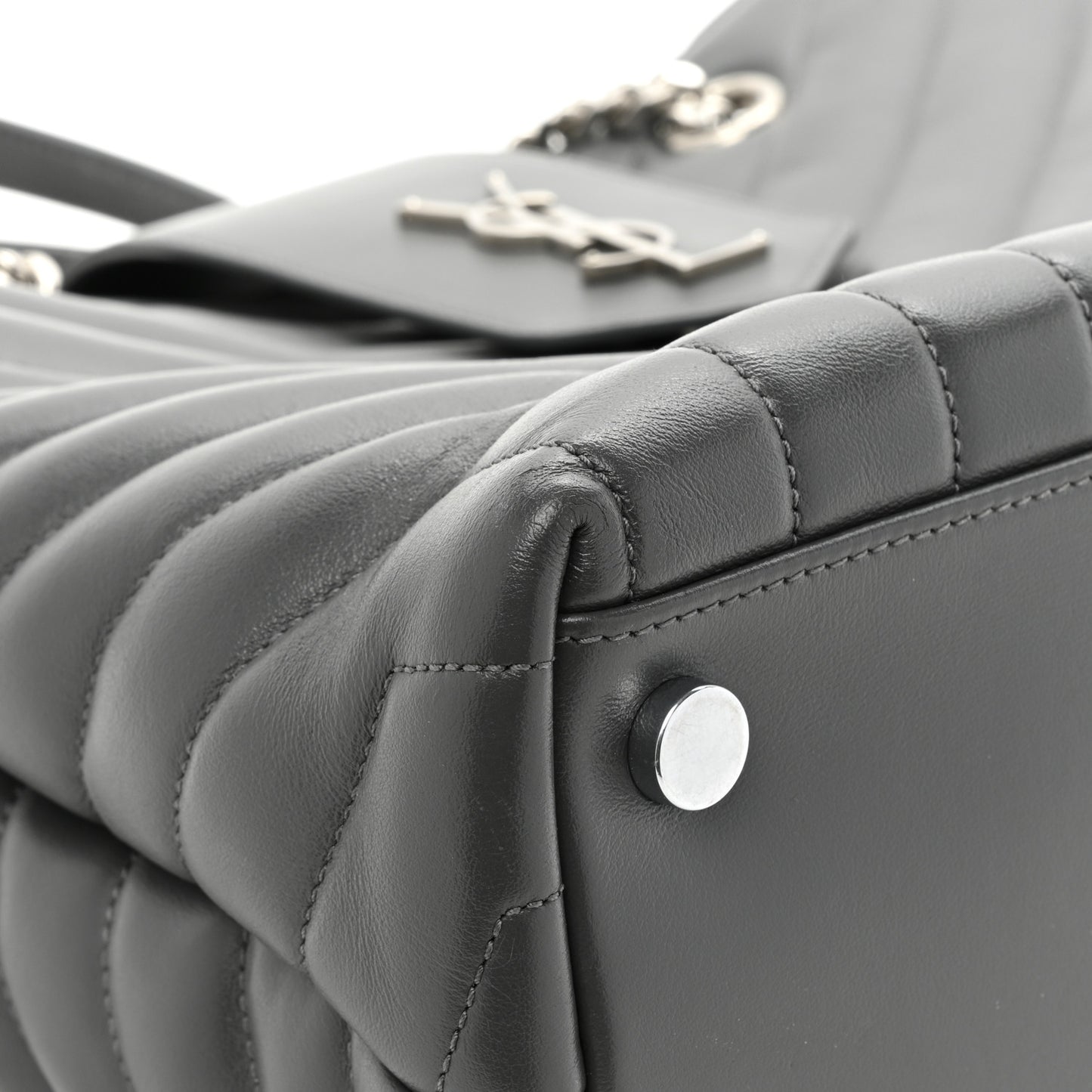Calfskin Y Quilted Monogram Large Loulou Shopper Storm