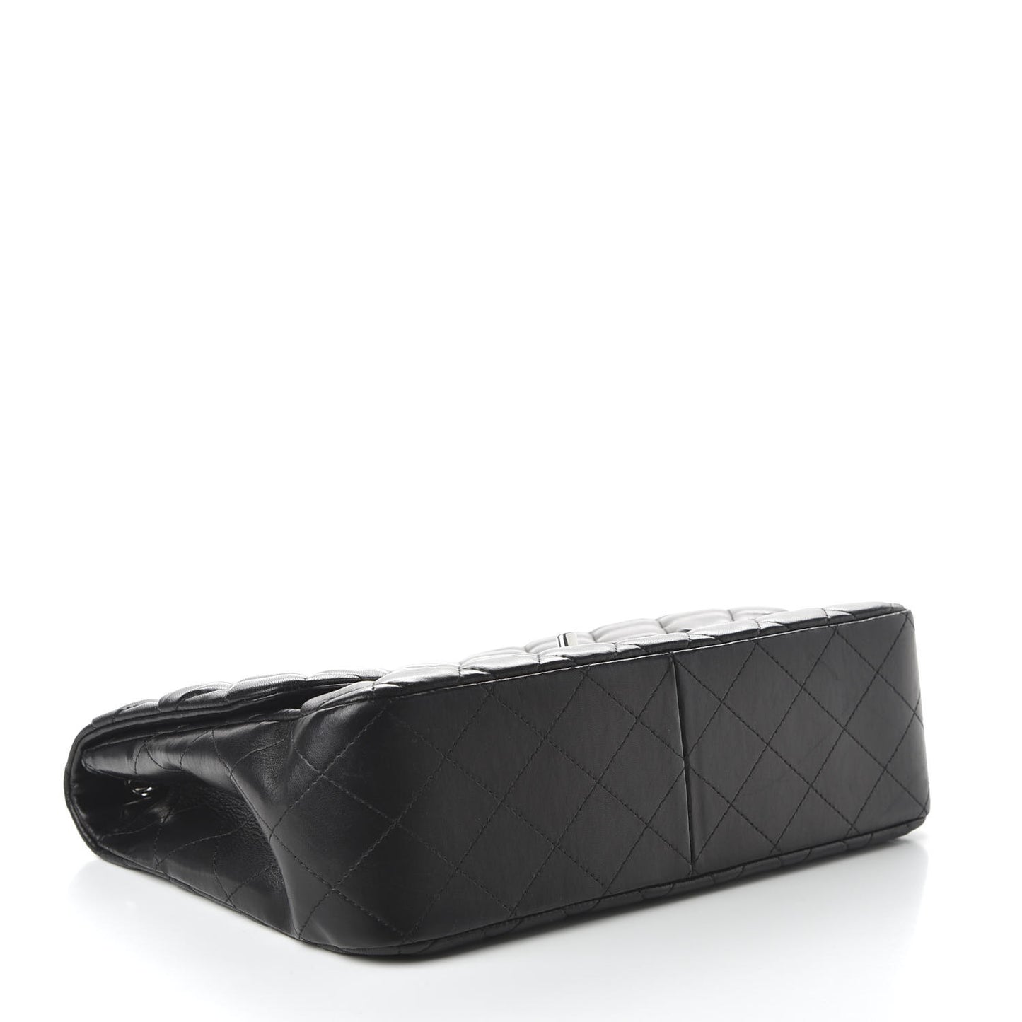 Lambskin Quilted Jumbo Single Flap Black