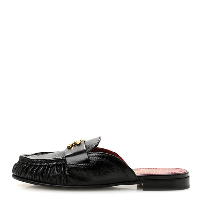 Chanel Shiny Crumpled Lambskin CC Mules 39 Black 1 of 10