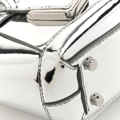 Bottega Veneta Mirror Laminated Nappa Maxi Intrecciato Mini Arco  Silver 11 of 12