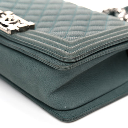 Chanel Caviar Quilted Medium Boy Flap Vert Fonce 10 of 20