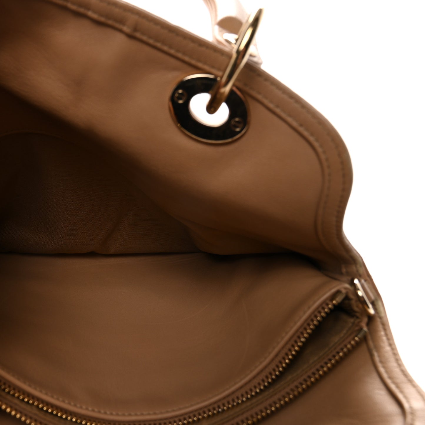 Lambskin Cannage Medium Granville Tote Beige