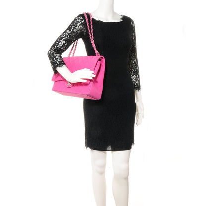 Chanel Iridescent Caviar Maxi Double Flap Hot Pink 2 of 9