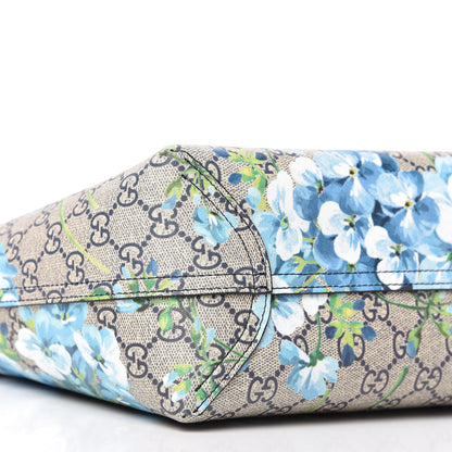 Gucci GG Supreme Monogram Blooms Small Reversible Tote Beige Blue Navy 7 of 10