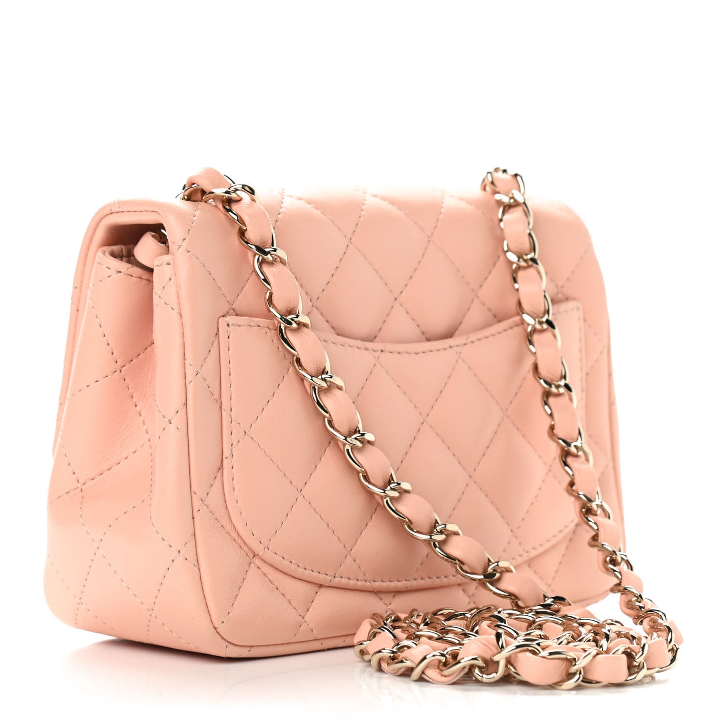 Lambskin Quilted Mini Square Flap Pink