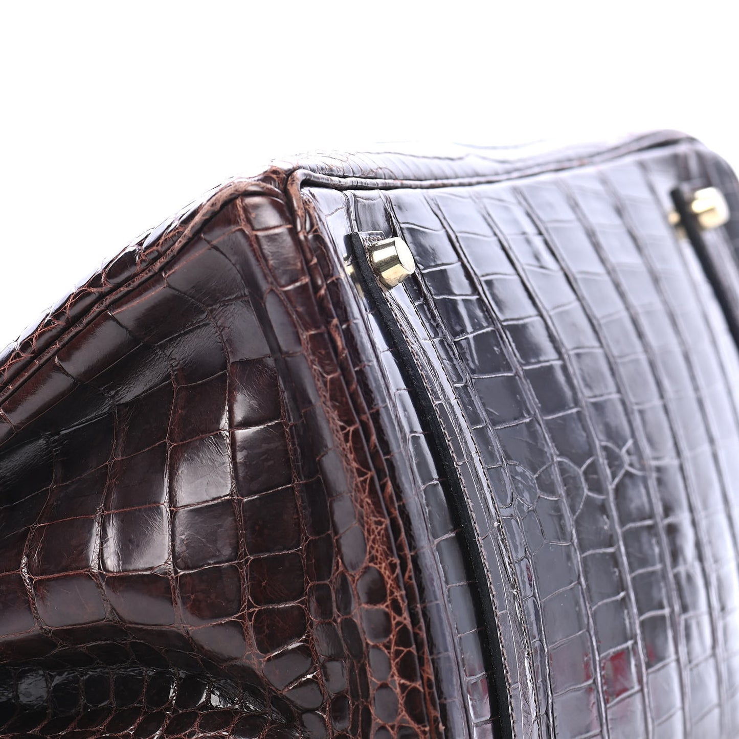 Shiny Porosus Crocodile Birkin 35 Cocoan
