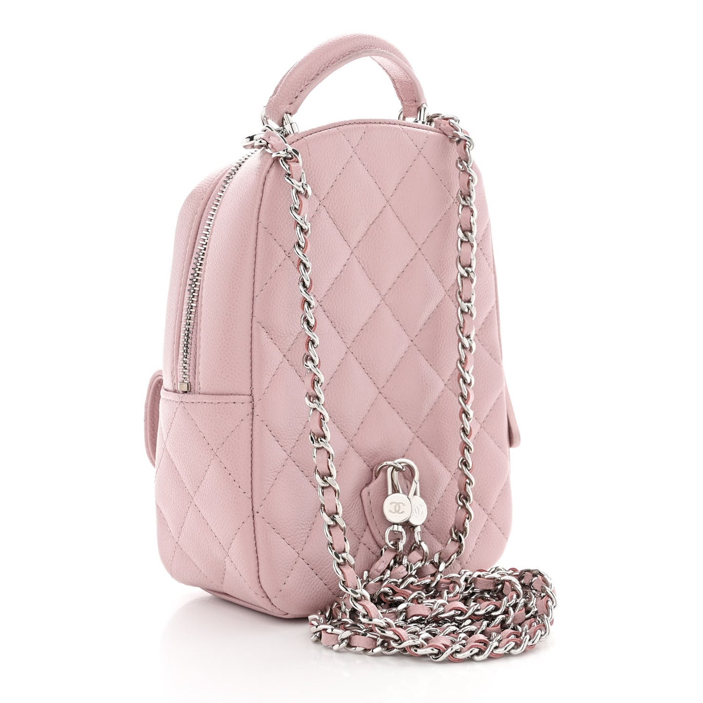 Caviar Quilted CC Mini Classic Backpack Light Pink