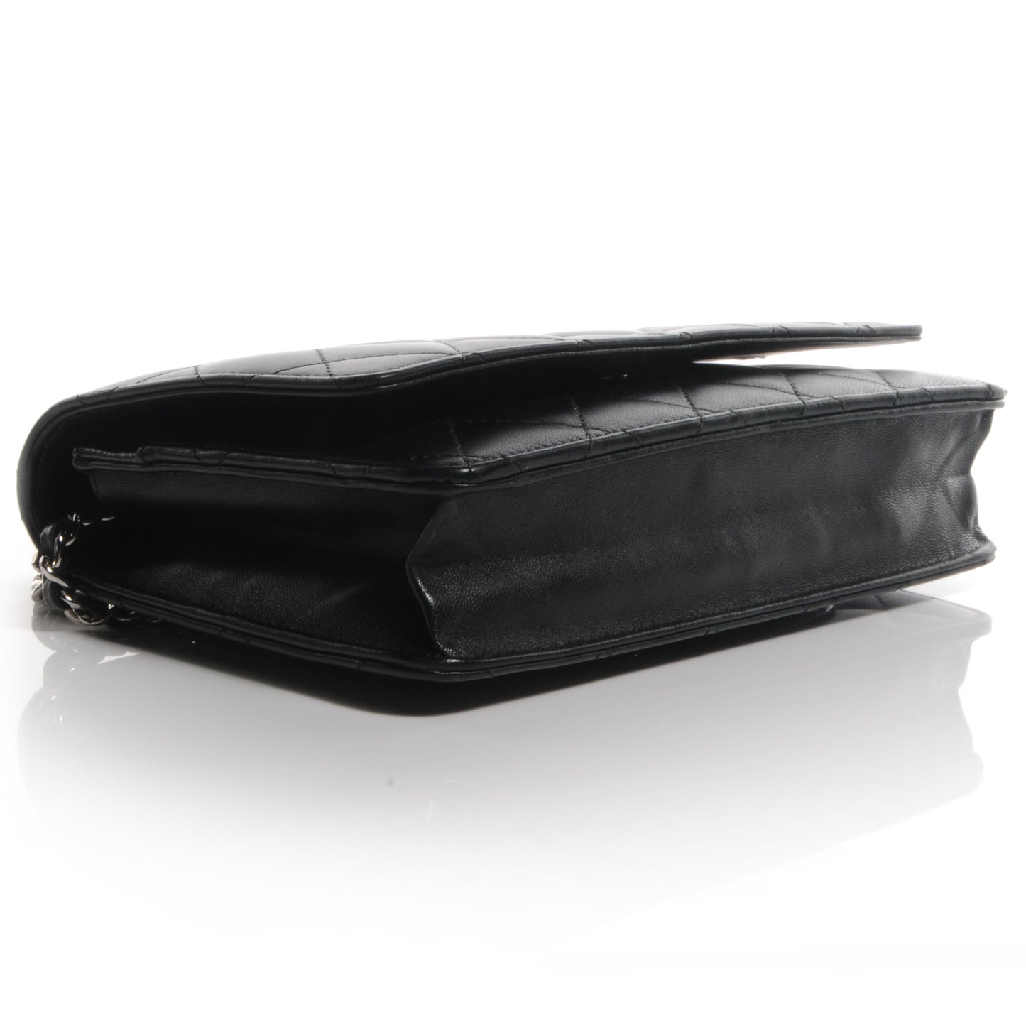 Lambskin Quilted Wallet On Chain WOC Black