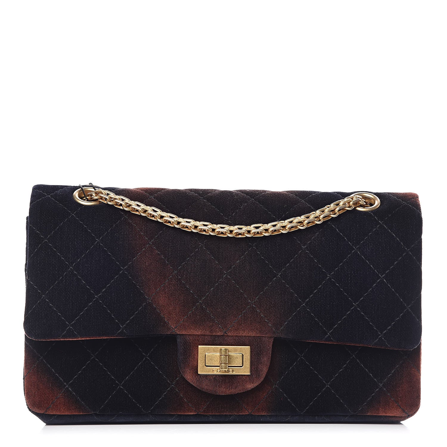 Chanel Ombre Velvet Quilted 2.55 Reissue 225 Flap Navy 1 of 10