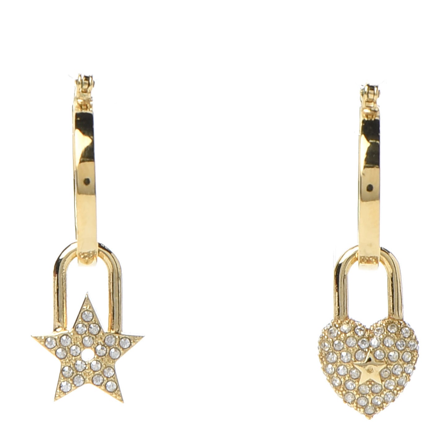 Crystal Lucky Locket Earrings Gold