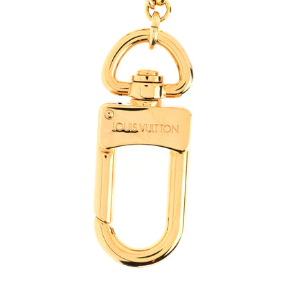 Louis Vuitton Brass Enamel Fleur De Monogram Bag Charm Chain Gold 3 of 4